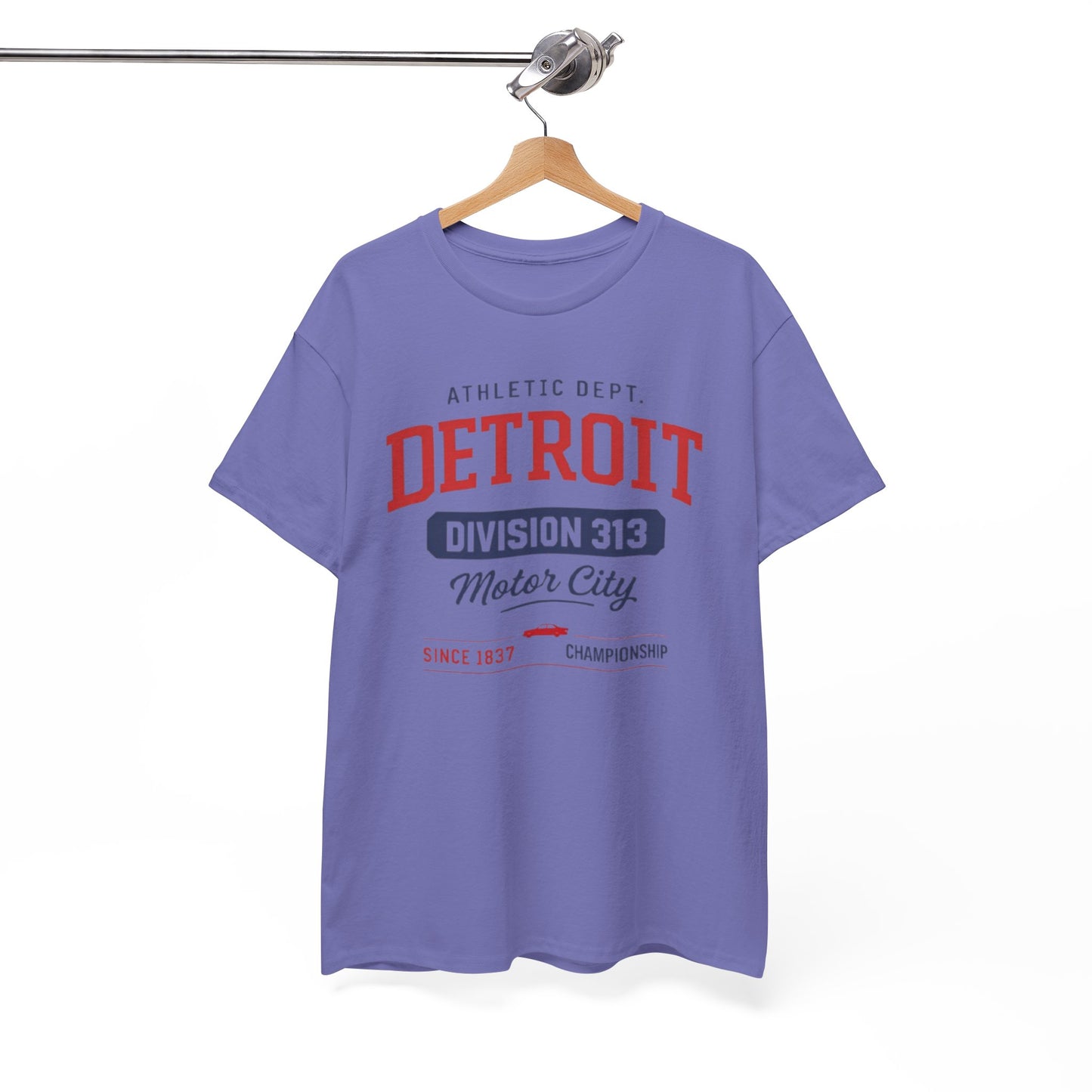 Detroit Division 313 Motor City T-Shirt Vintage varsity College style Casual tee  Retro design