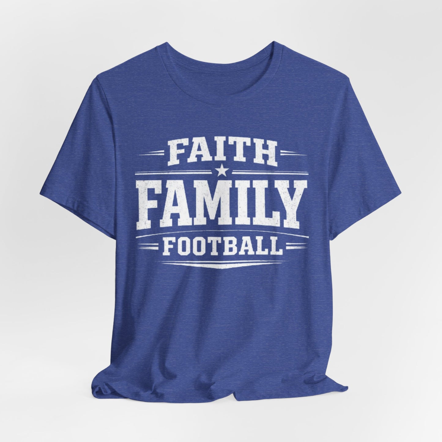 Faith Family Football Shirt – Texas Dallas Game Day Christian Football T Shirt