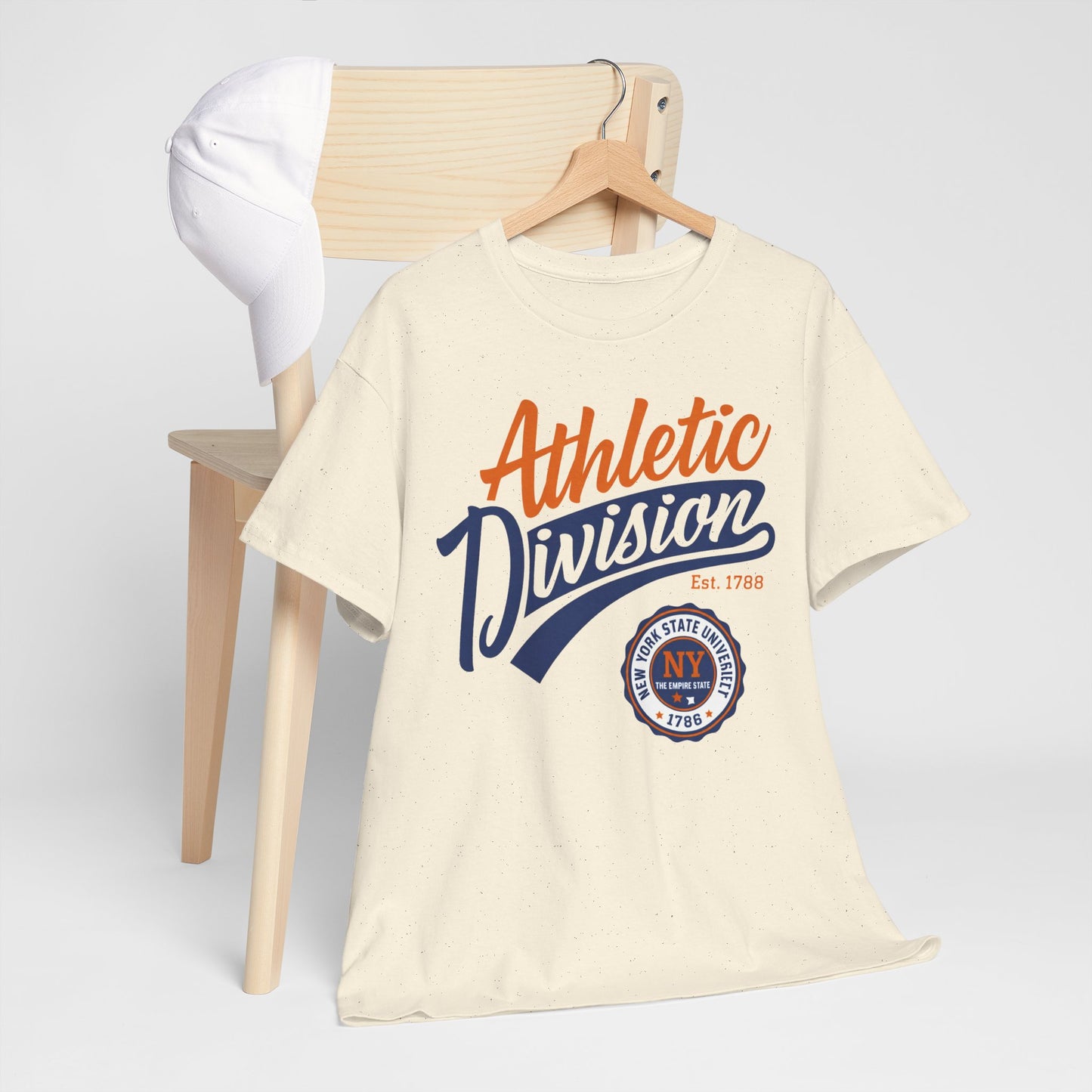 Antique White New York Athletic Division Tee — Vintage Sports Graphic T‑Shirt ("Athletic Division")