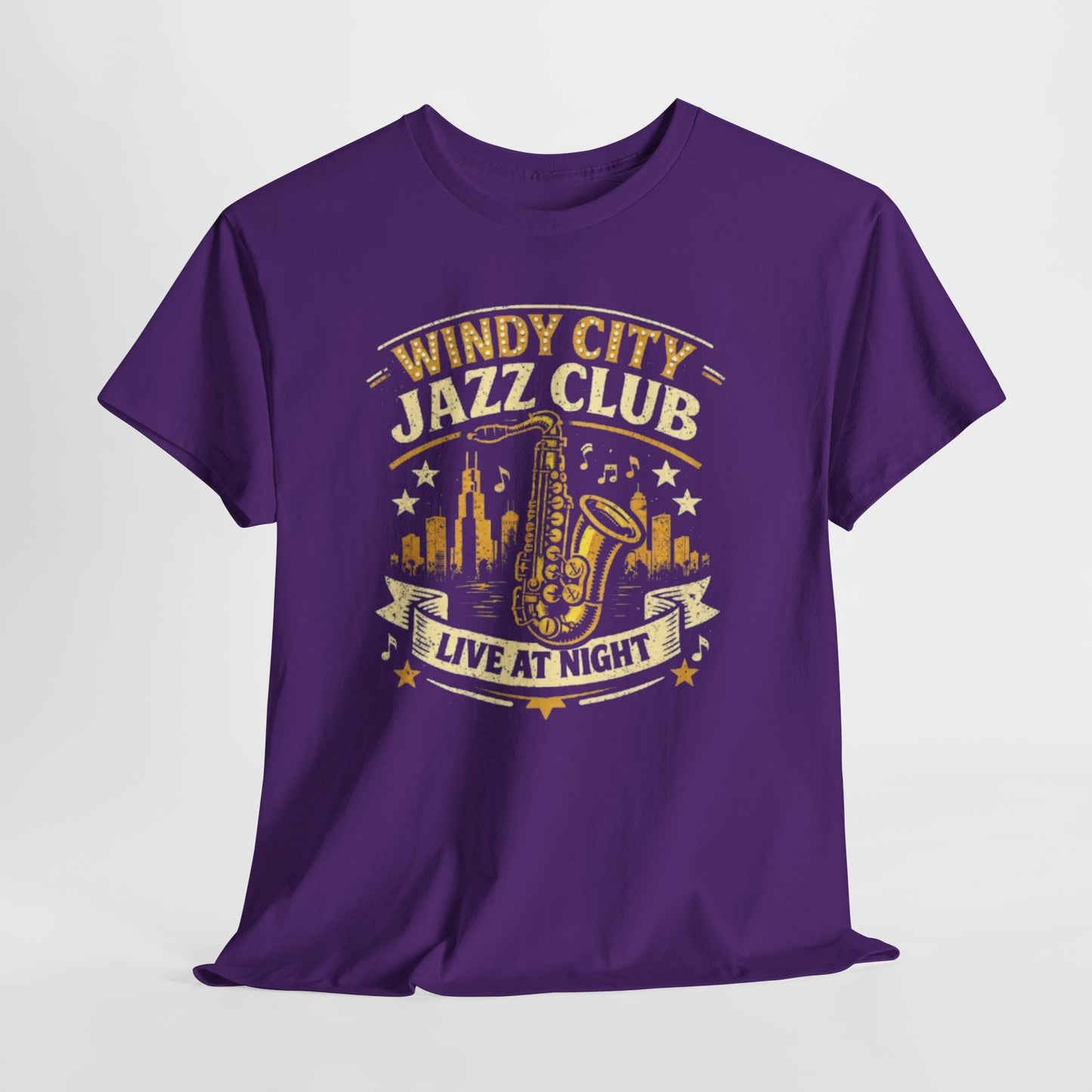 Dark Slate Blue Windy City Jazz Club T-Shirt – Vintage Chicago Music Streetwear Tee
