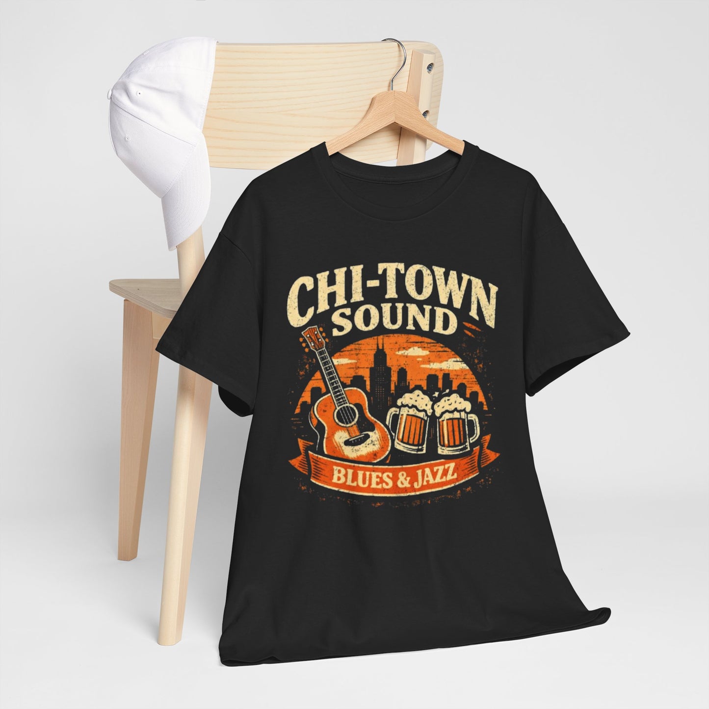 Dark Slate Gray Chicago’s blues and jazz Chi-Town Sound Blues & Jazz T-Shirt