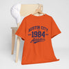 Chocolate Austin City 1984 Athletics Tee — Vintage Collegiate Graphic T-Shirt