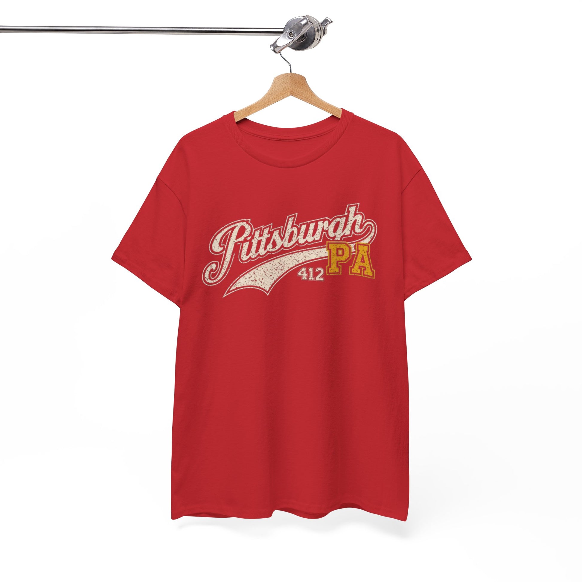 Pittsburgh PA 412 Retro Script Tee streetwear fashion product image 5