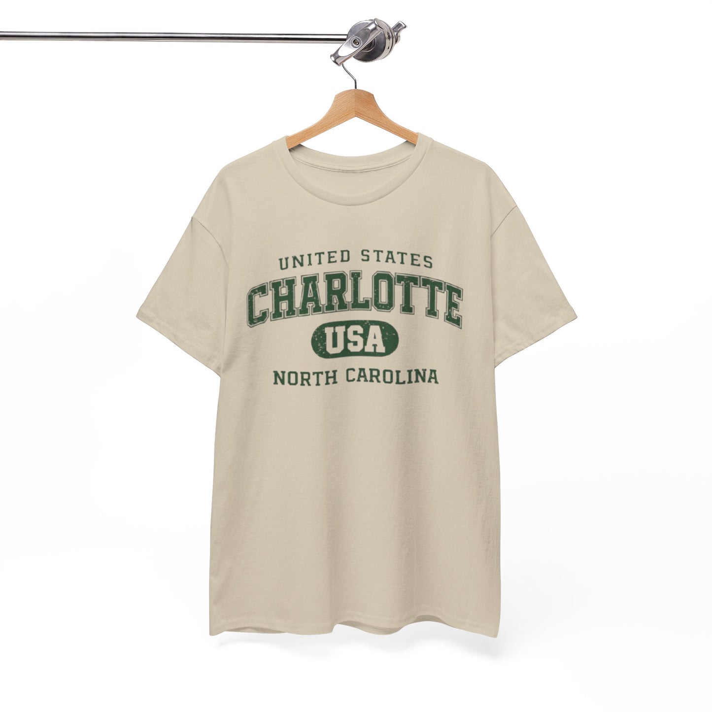 White Smoke Charlotte, North Carolina USA Tee — Vintage Collegiate City T‑Shirt
