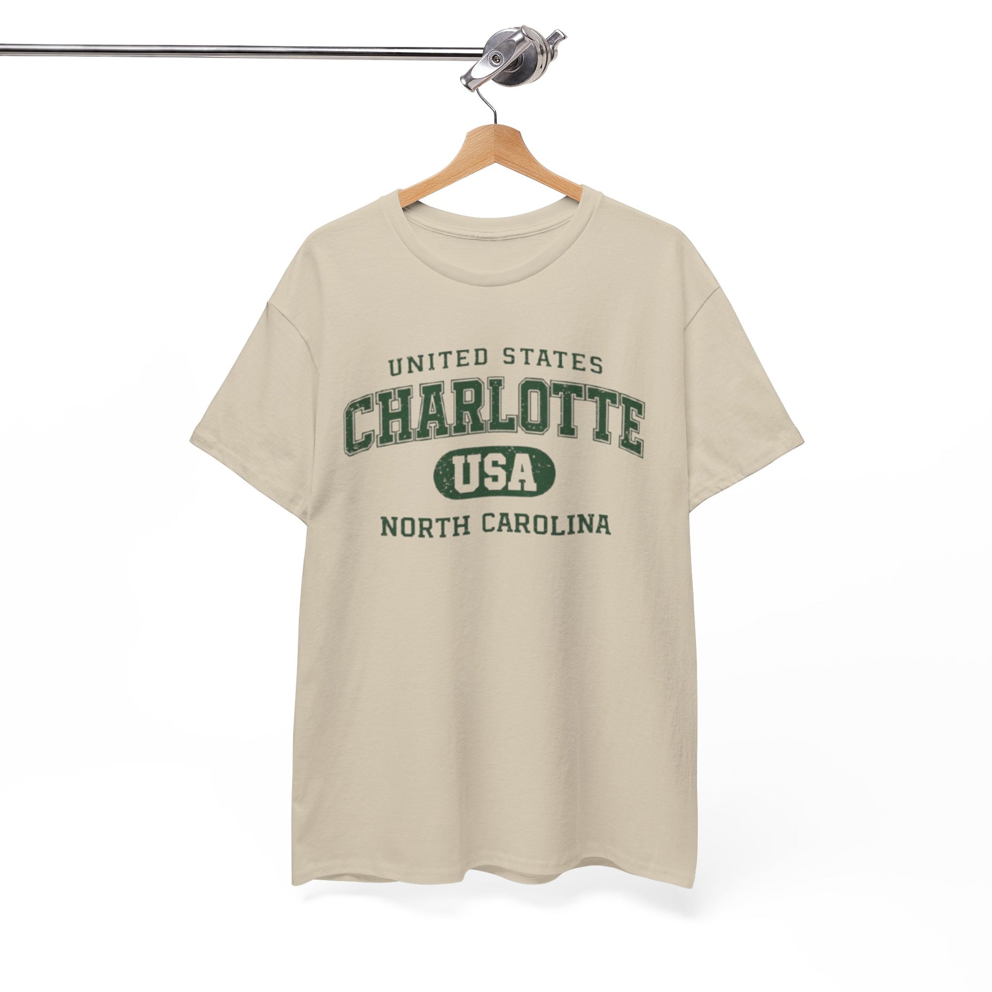 White Smoke Charlotte, North Carolina USA Tee — Vintage Collegiate City T‑Shirt