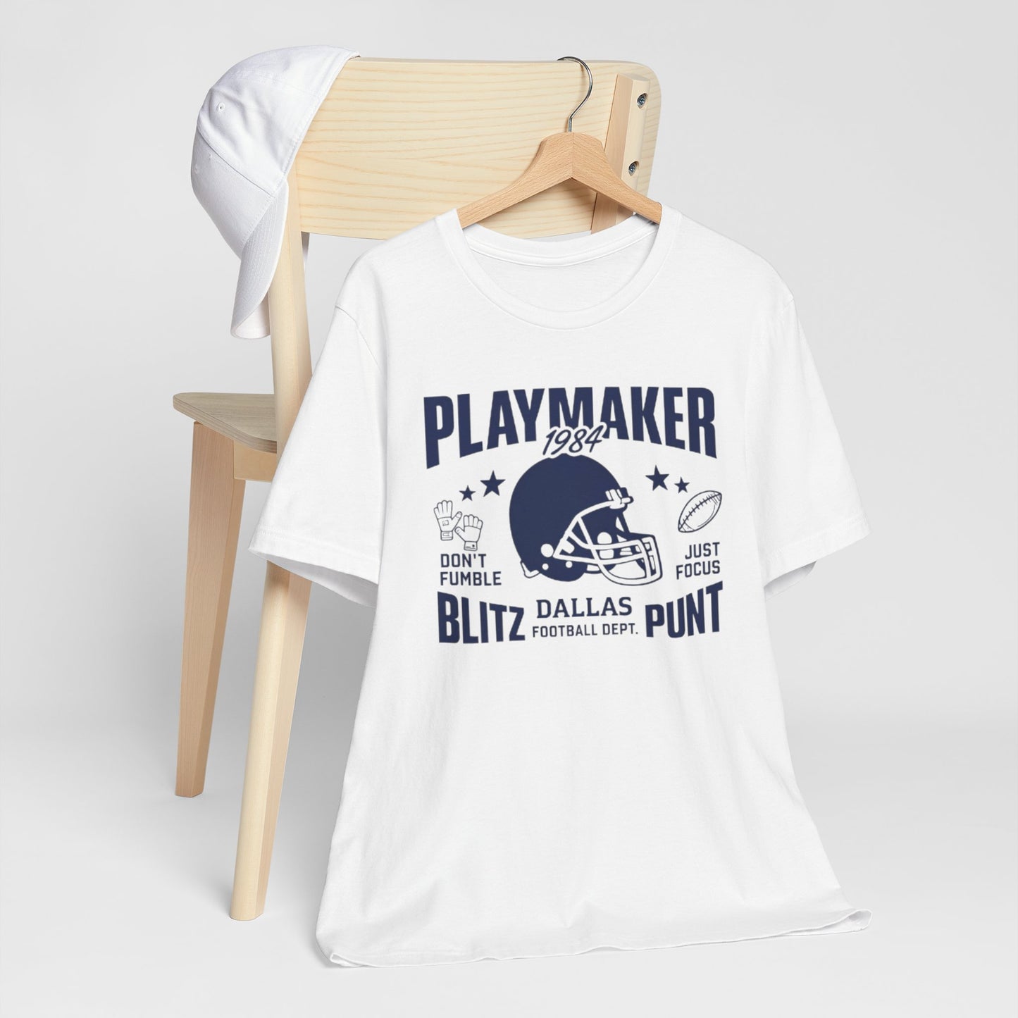 Playmaker Dallas Football Tee – Dallas Blitz Punt Vintage Helmet Design