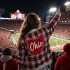 Ohio State - Buckeyes Plaid Game Day Jacket – Red Grey Stadium Style Streetwear for Football Fans