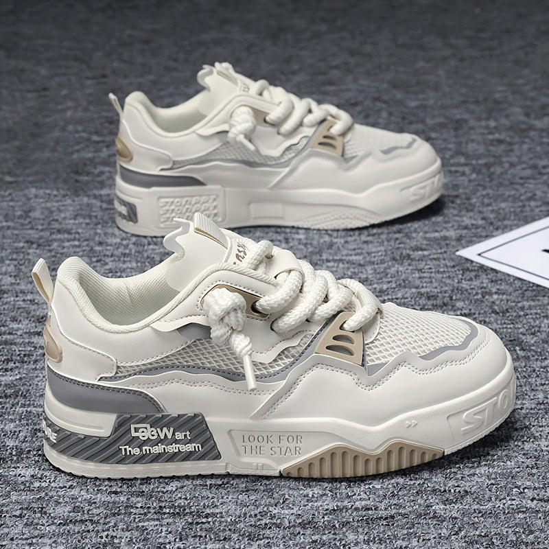 Dim Gray Men's Breathable Sneakers for Outdoor Skateboarding, Suitable for All-Season Casual Sports, Fitness Training, Soft-Soled Comfortable Men's Shoes