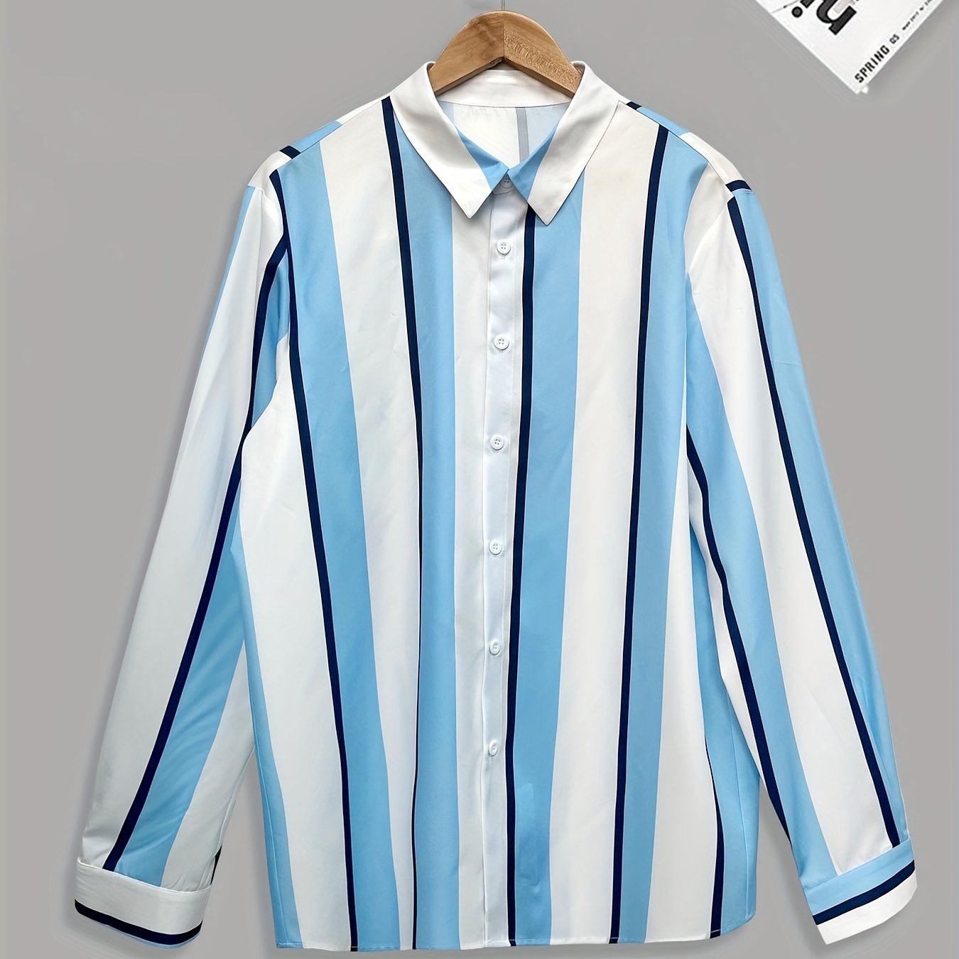 New Men'S Striped Long-Sleeve Business Shirt