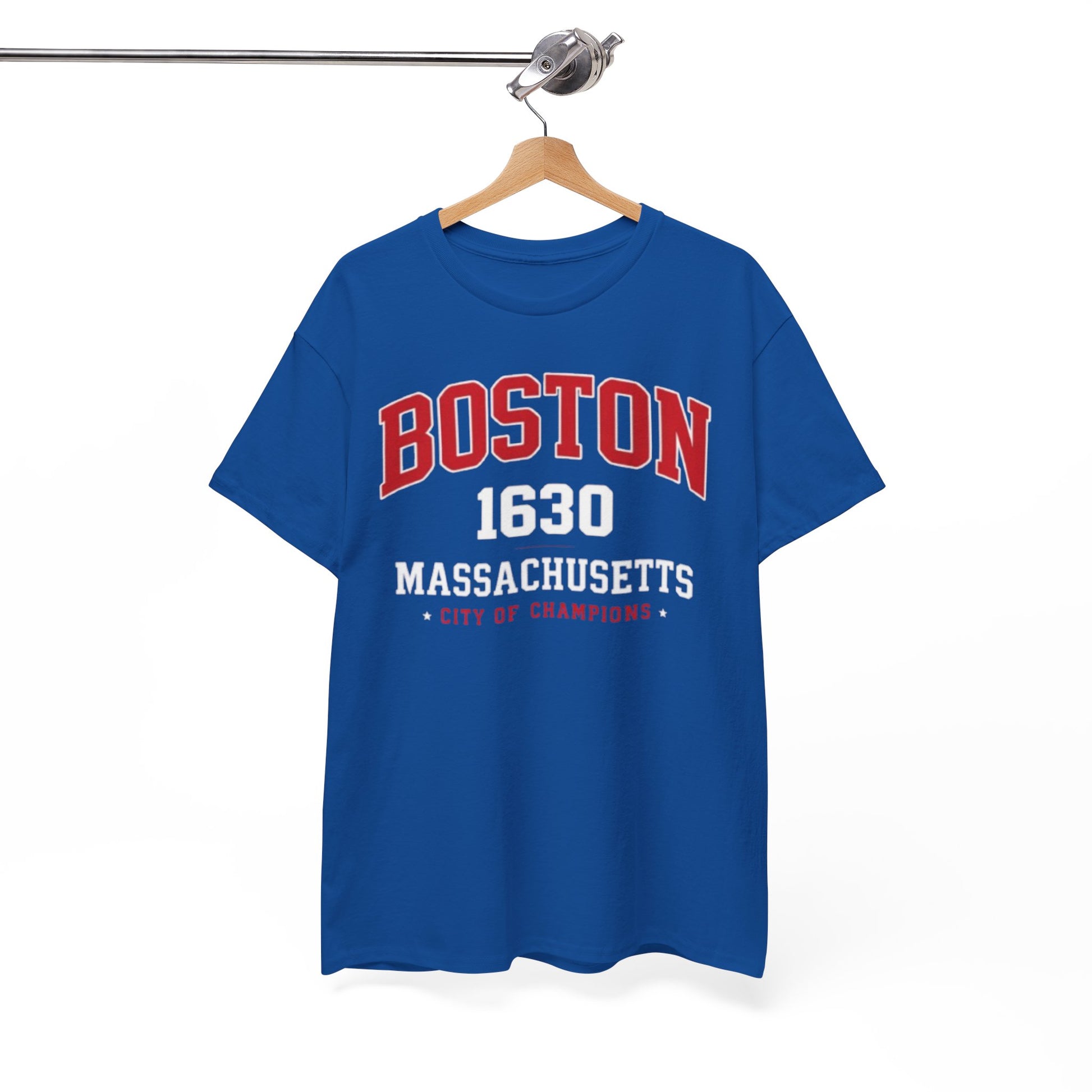 White Smoke Boston 1630 Massachusetts Tee — City of Champions Vintage College T-Shirt