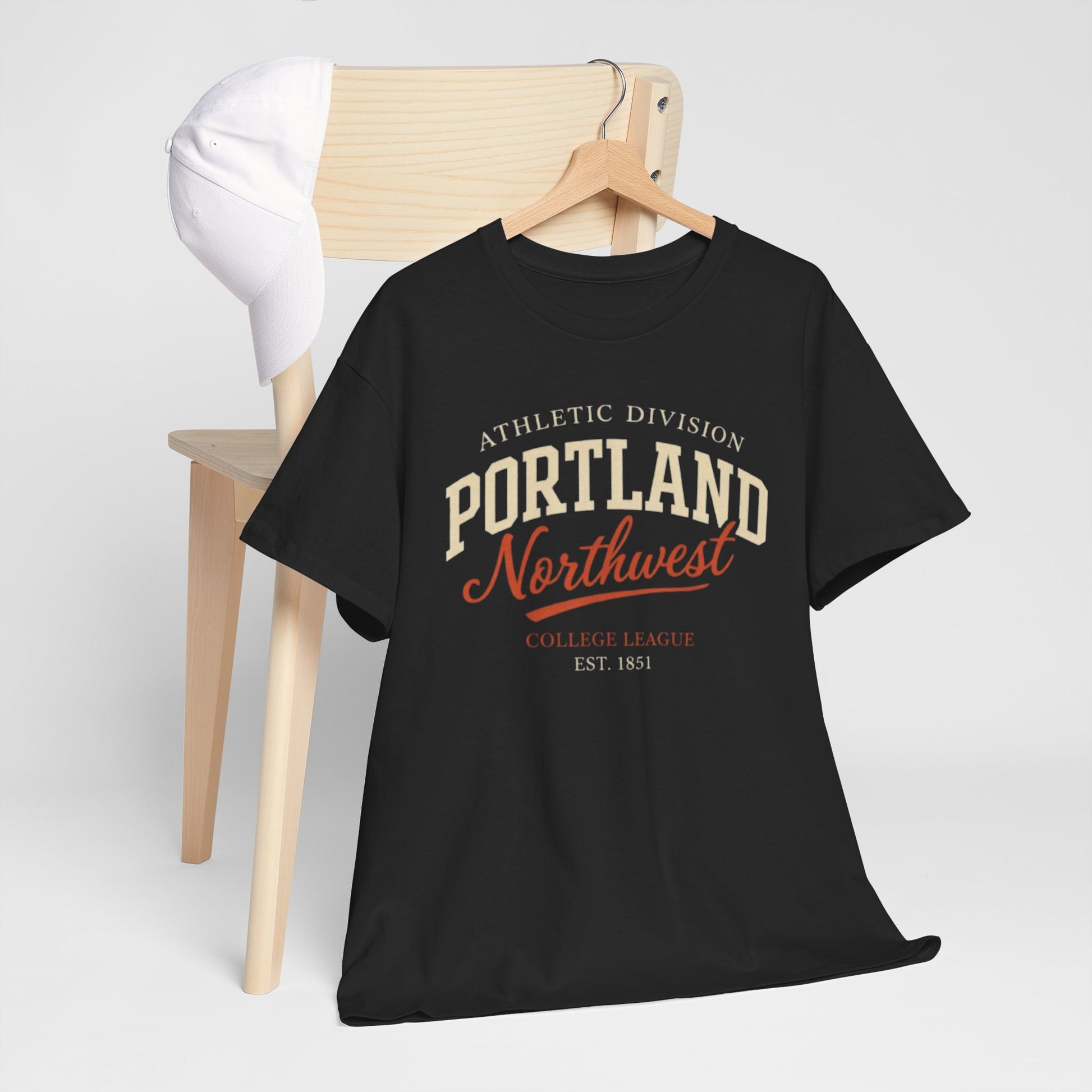 Dark Slate Gray Portland Northwest Athletic Division T-Shirt — Vintage Collegiate Tee