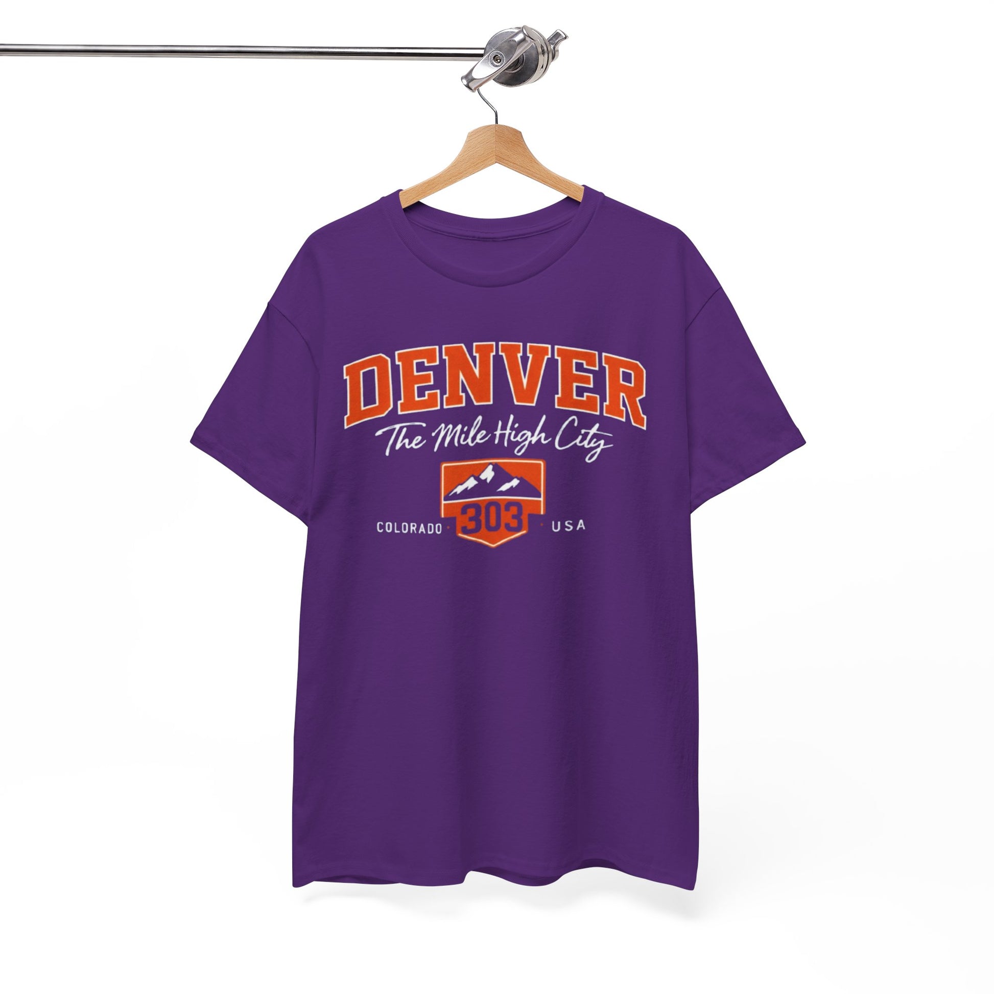 White Smoke Denver 303 T-Shirt — Retro Orange City Crest Tee