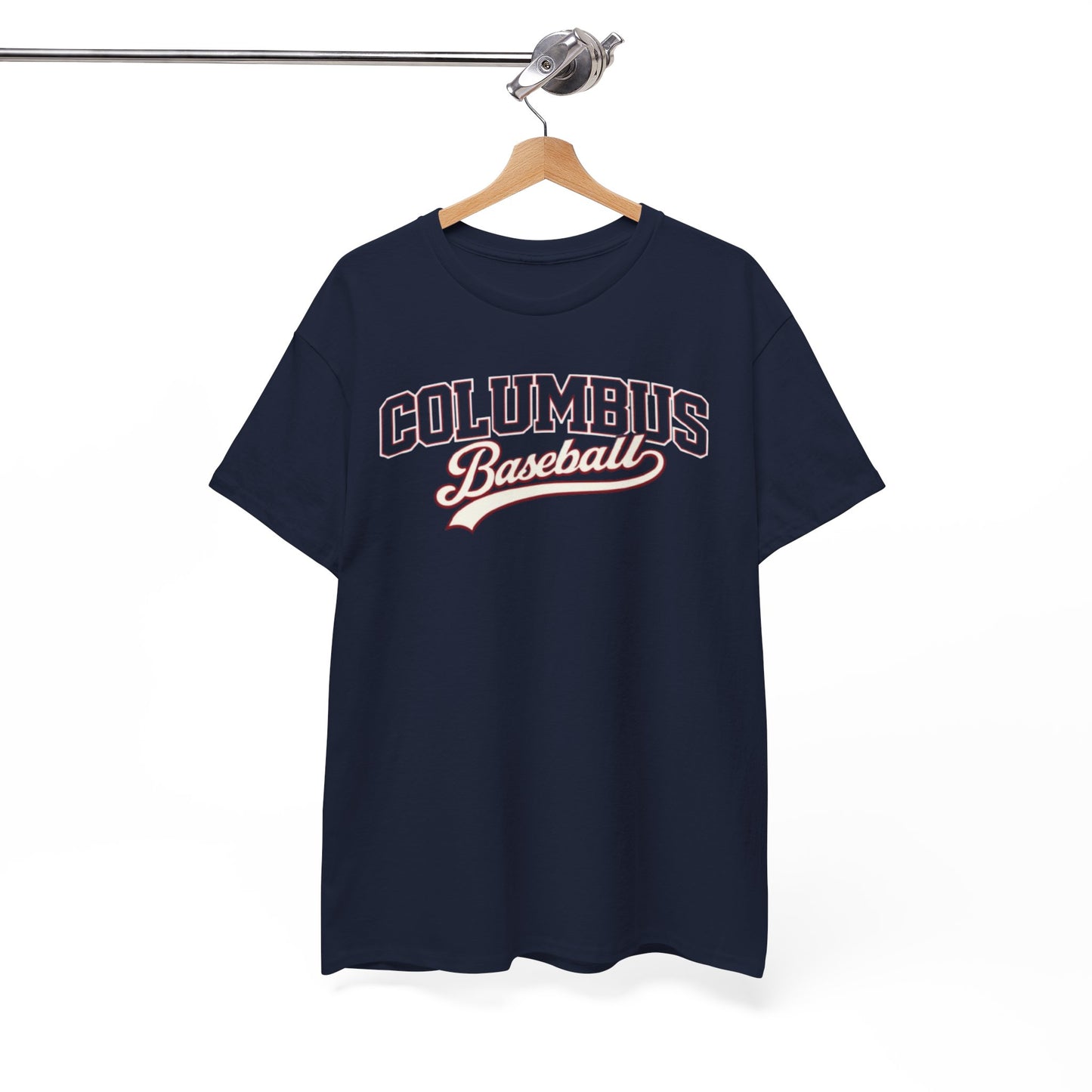 White Smoke Columbus Baseball Tee — Vintage Shirt