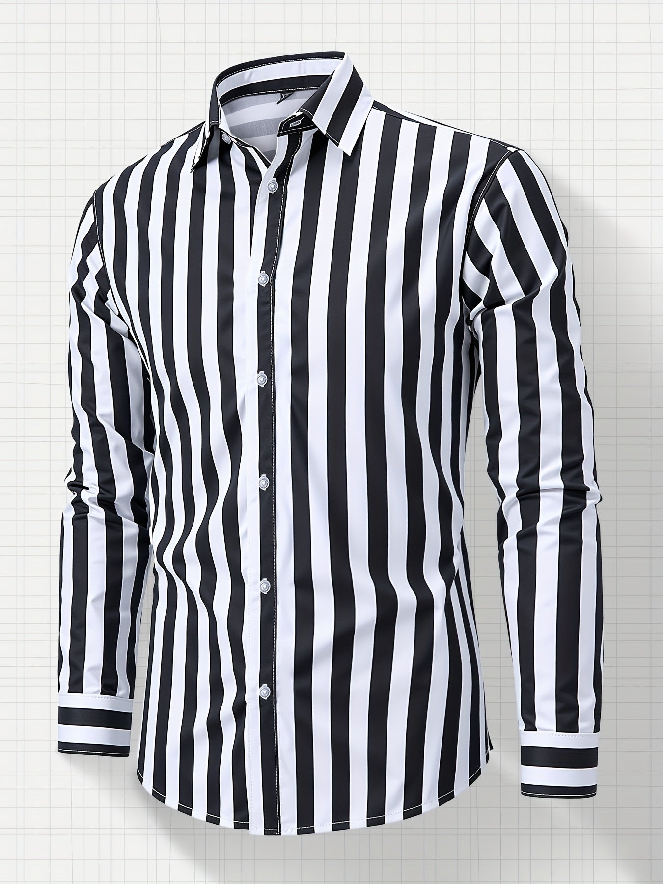Lavender New Men's Formal Long Sleeve Thick Stripe Shirt, Easy Care, Versatile Business Casual Professional Shirt, Holiday Gift