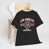Dark Slate Gray Los Angeles Baseball Tee — LA Varsity Sports Graphic T‑Shirt