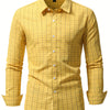 White Smoke Yellow checkered Men's casual shirt
