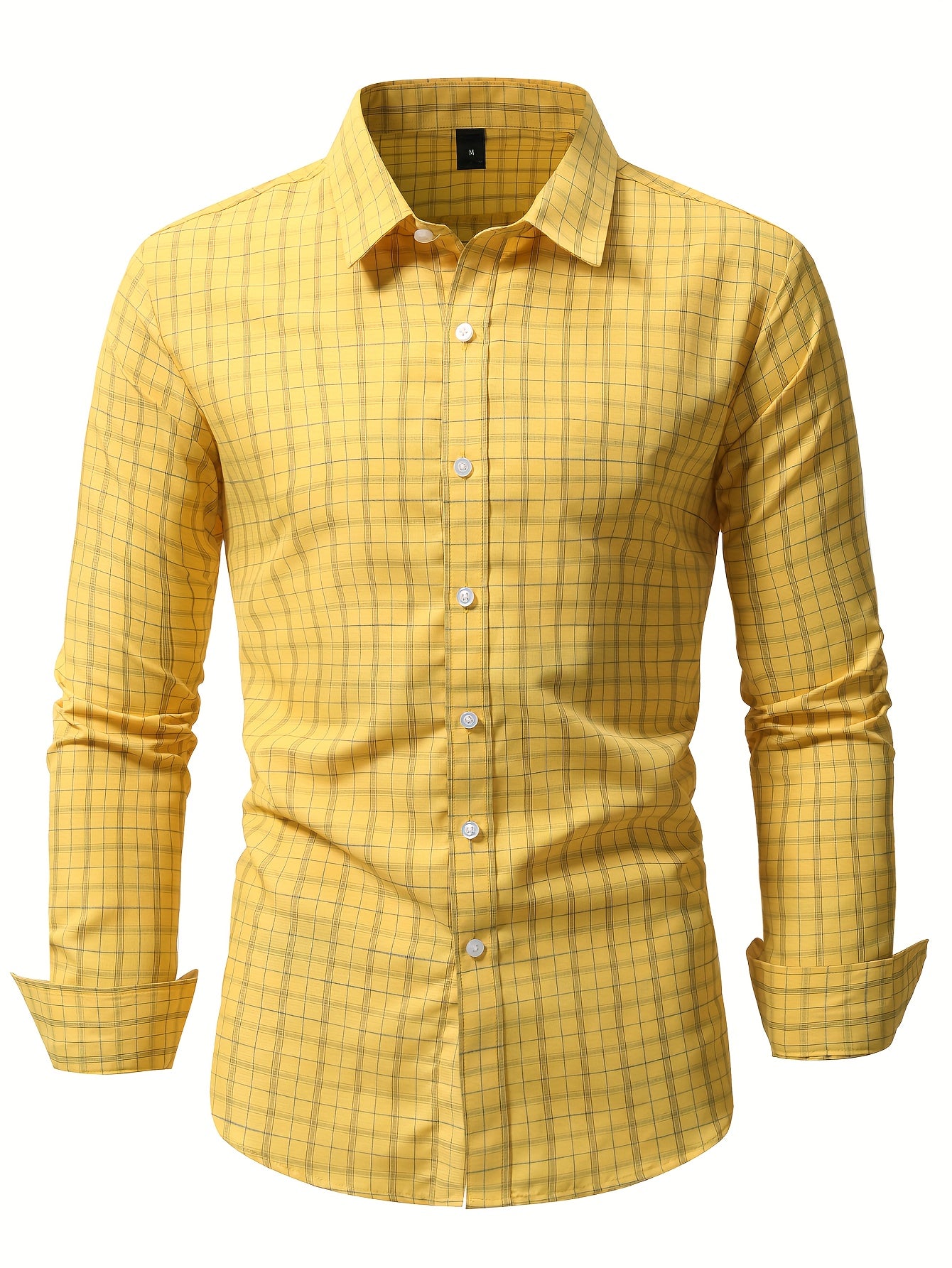Yellow checkered Men's casual shirt