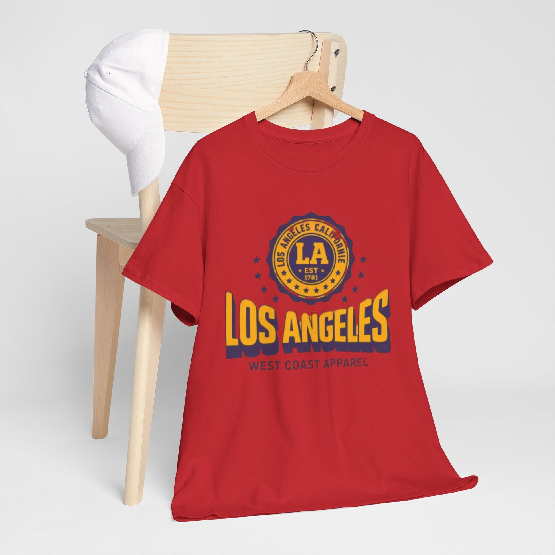 Firebrick Los Angeles West Coast Apparel Graphic T-Shirt – Retro City Streetwear Tee