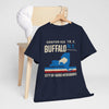 Dark Slate Gray Buffalo NY City of Good Neighbors T-Shirt — Retro New York State Silhouette Tee