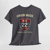 Dark Slate Gray New York Union Made N.Y. 22 Shield T-Shirt — Vintage Athletic Graphic Tee