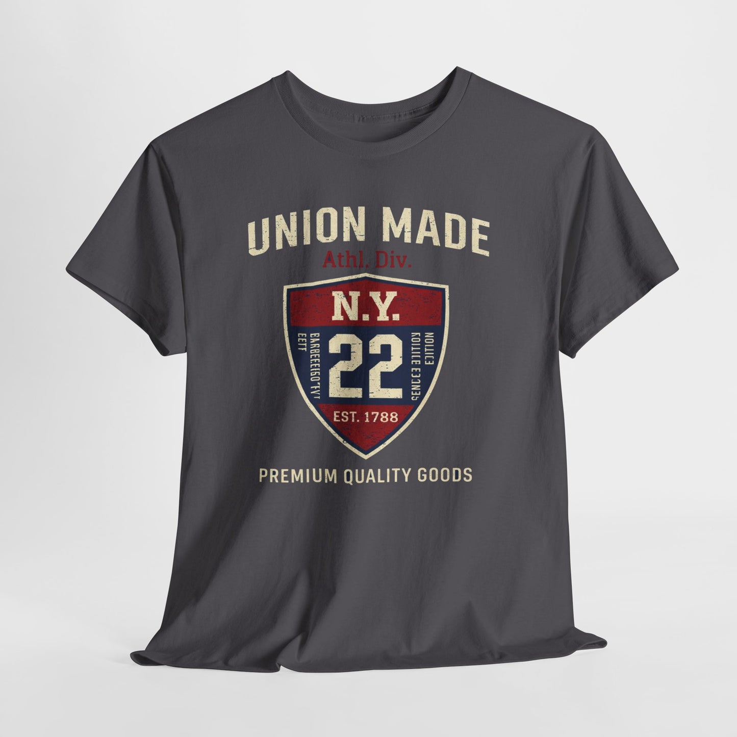 New York Union Made N.Y. 22 Shield T-Shirt — Vintage Athletic Graphic Tee