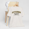 Antique White Pittsburgh Football Tee – Vintage Collegiate Crewneck T-Shirt