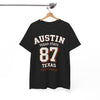 White Smoke Austin Texas State 87 Graphic T-Shirt – Vintage Varsity City Streetwear Tee