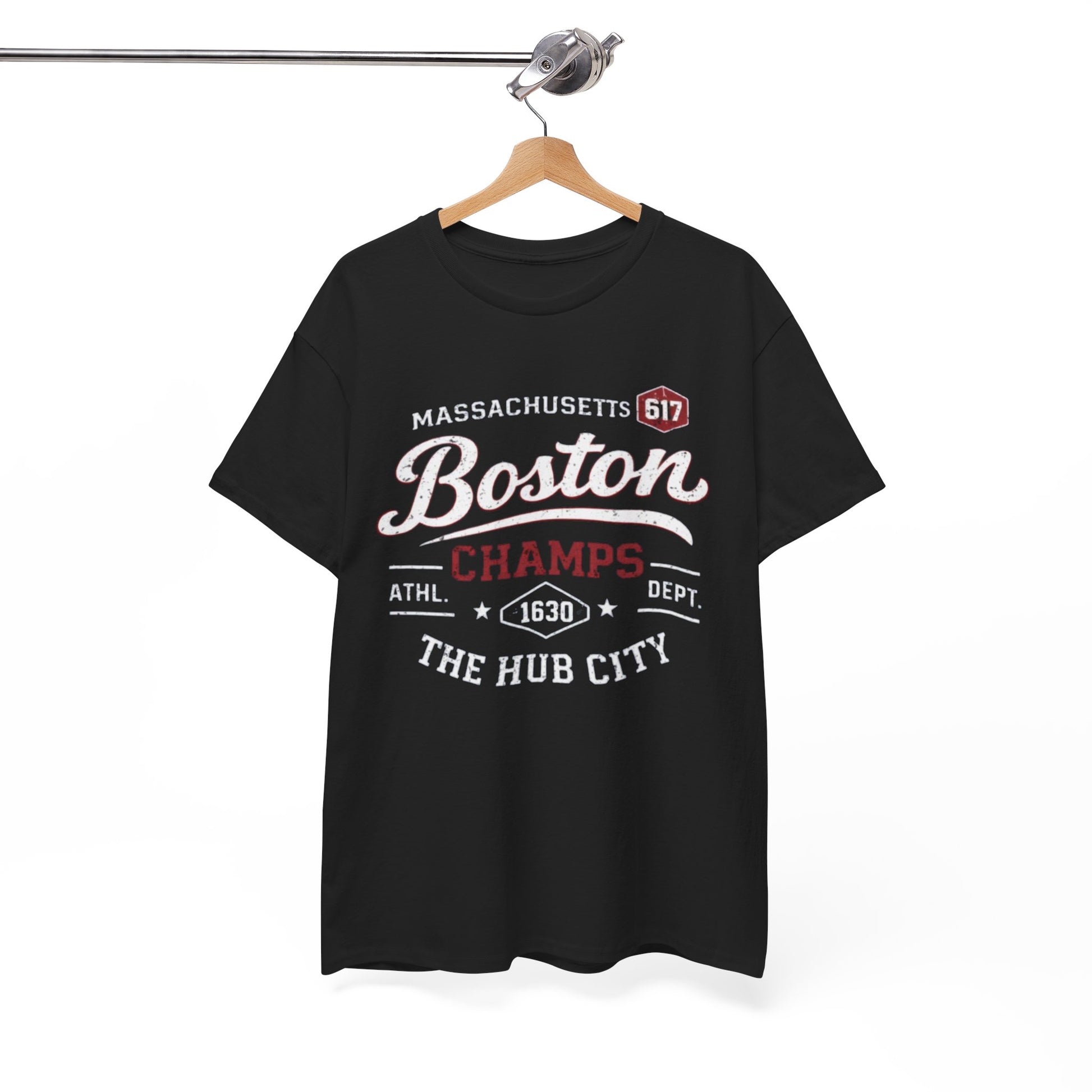 White Smoke Boston Champs T-Shirt — The Hub City Athletic Tee (Massachusetts 617)