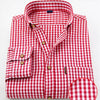 Pale Violet Red 1pc Men'S Casual Plaid Shirt | Long Sleeve, Non-Stretch Fabric, Single Breasted, Left Chest Pocket, Ideal for Daily Commute and Business Casual Occasions