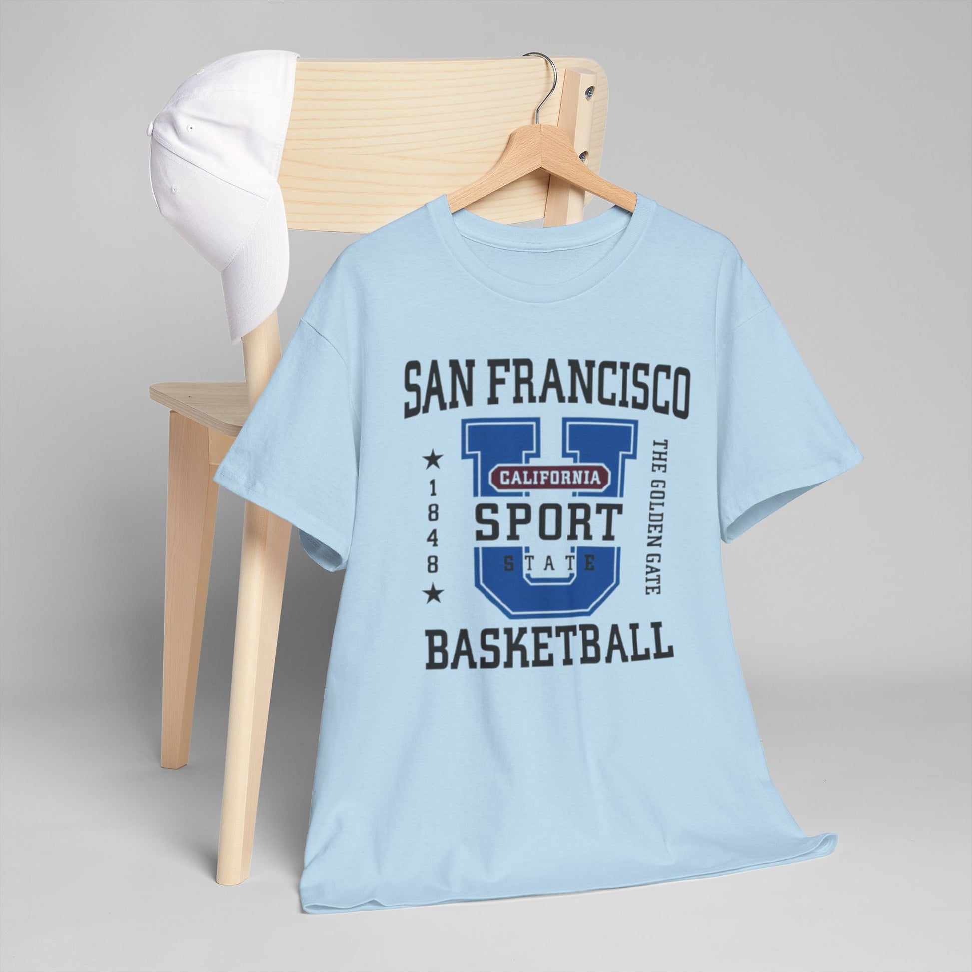 Gray San Francisco Basketball Collegiate Graphic T-Shirt – Golden Gate City Sports Tee