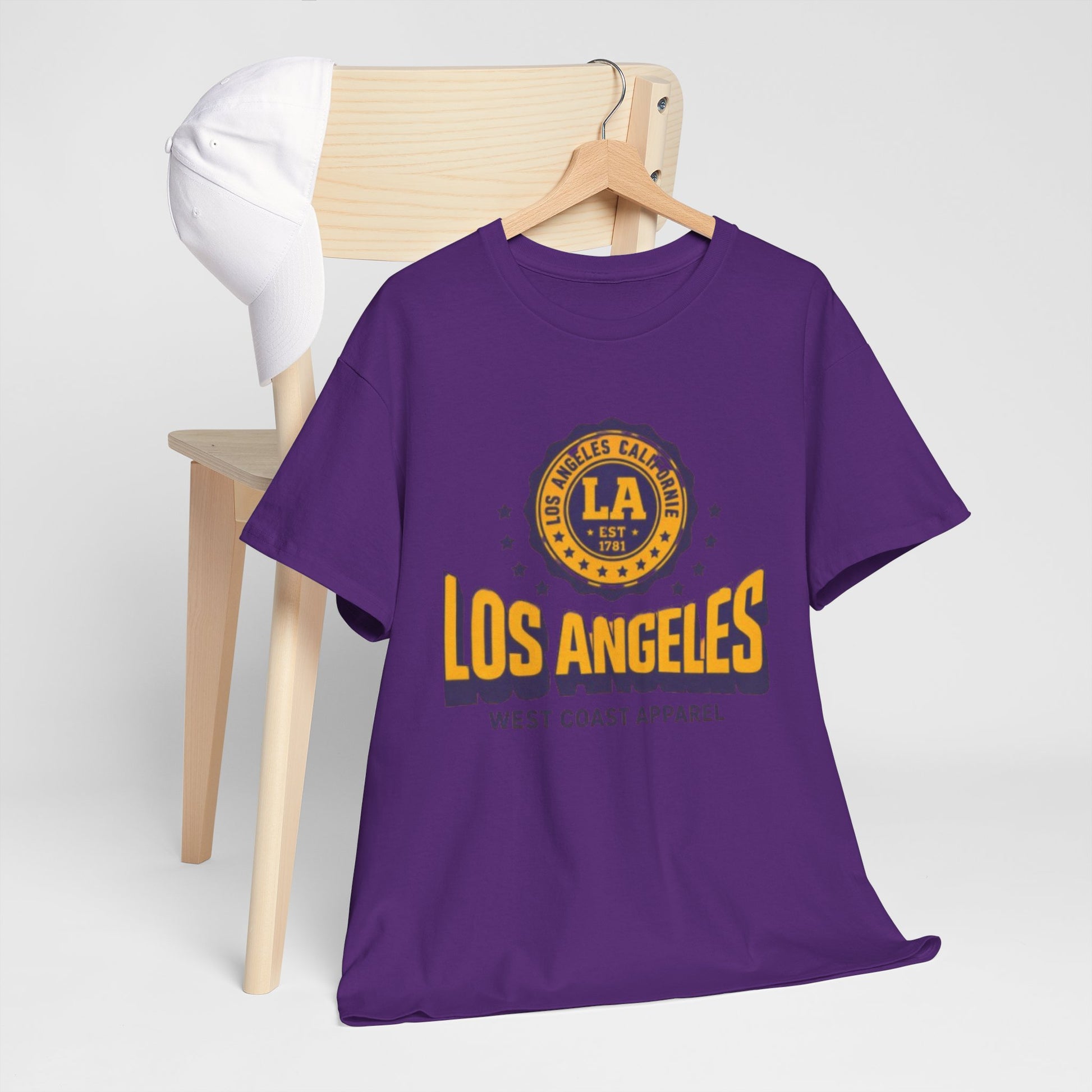 Lavender Los Angeles West Coast Apparel Graphic T-Shirt – Retro City Streetwear Tee