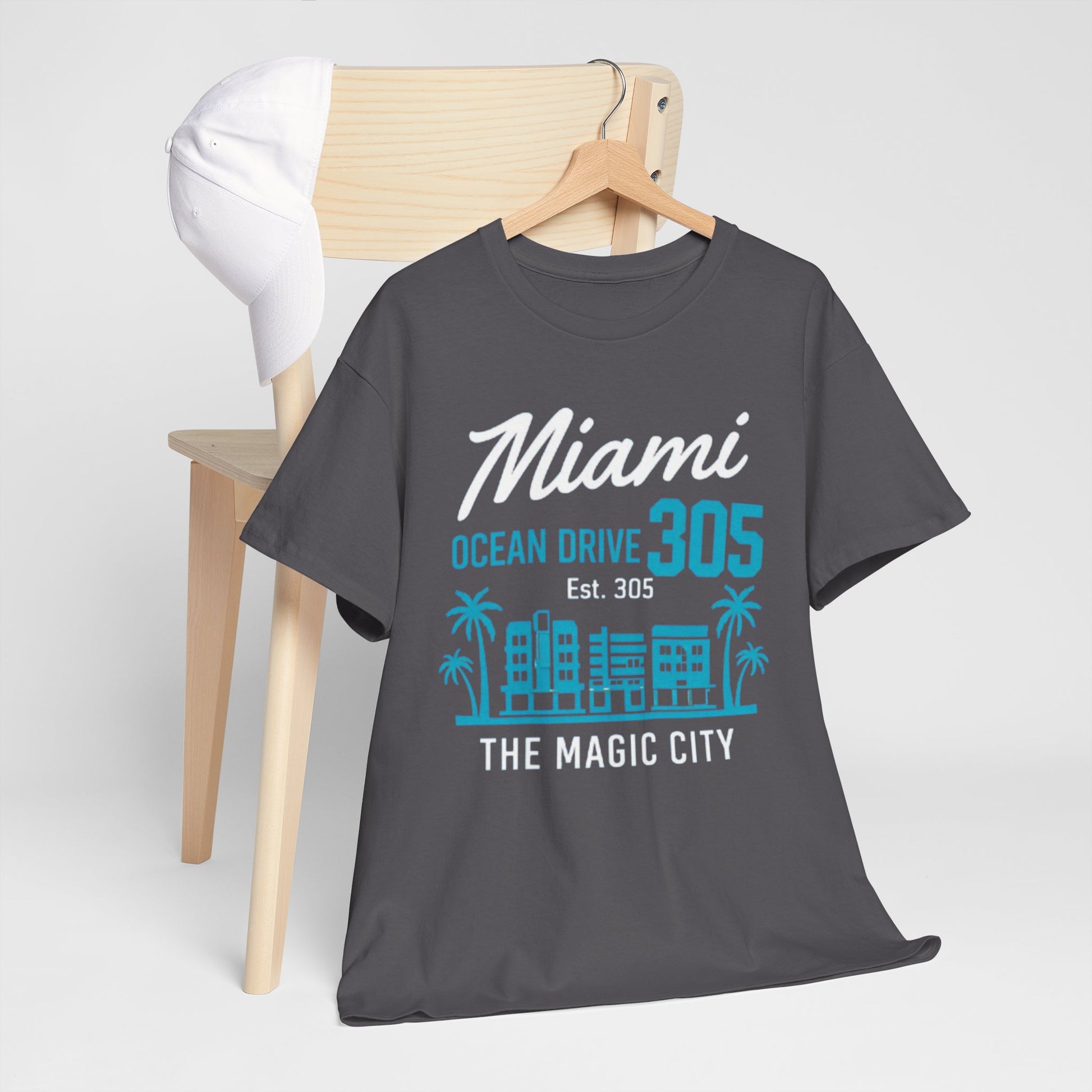 Dim Gray Miami Ocean Drive 305 Graphic T-Shirt – The Magic City Streetwear Tee