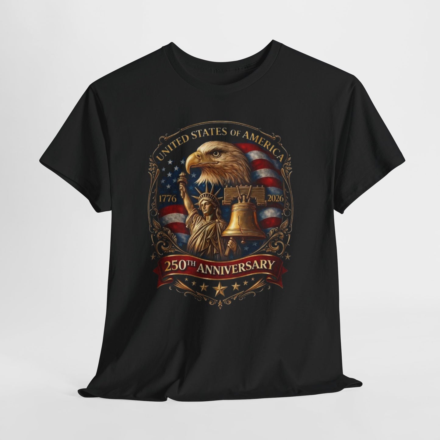 Patriotic 250th Anniversary Eagle Tee – Liberty Bell & American Flag T-Shirt
