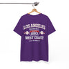 White Smoke Los Angeles Baseball Tee — West Coast "Since 1883" Vintage Sport T‑Shirt
