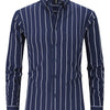 White Smoke Men'S Long-Sleeve Striped Woven Dress Shirt Made of Pure