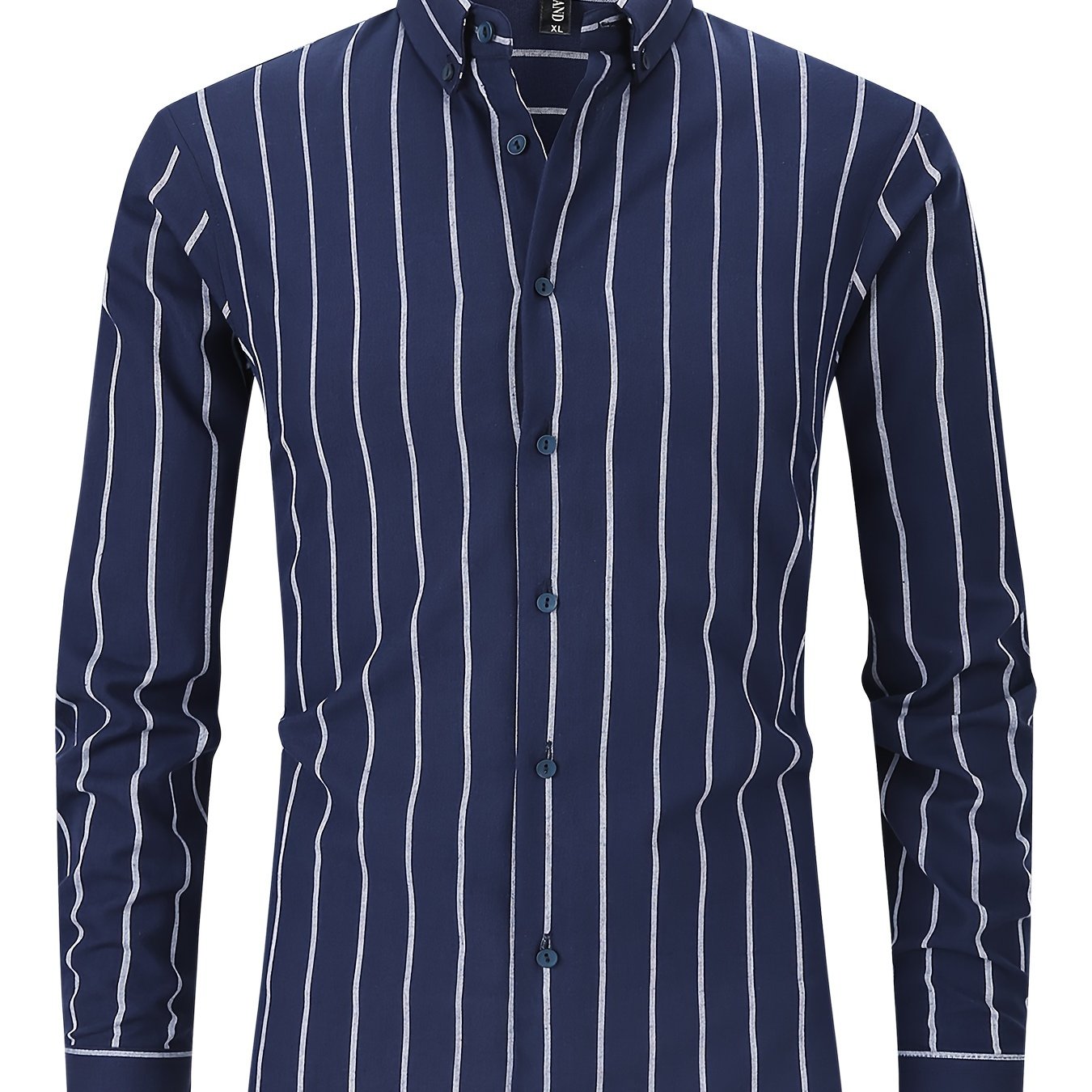 White Smoke Men'S Long-Sleeve Striped Woven Dress Shirt Made of Pure
