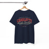 White Smoke Charlotte North Carolina Athletic Division  T Shirt – Navy Blue College League Graphic Tee
