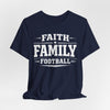 Dark Slate Gray Faith Family Football Shirt – Texas Dallas Game Day Christian Football T Shirt