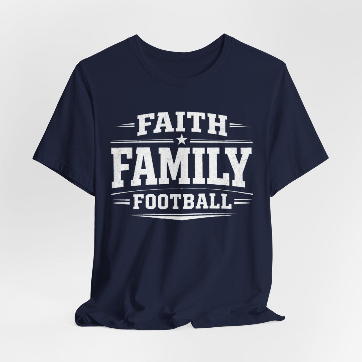 Faith Family Football Shirt – Texas Dallas Game Day Christian Football T Shirt