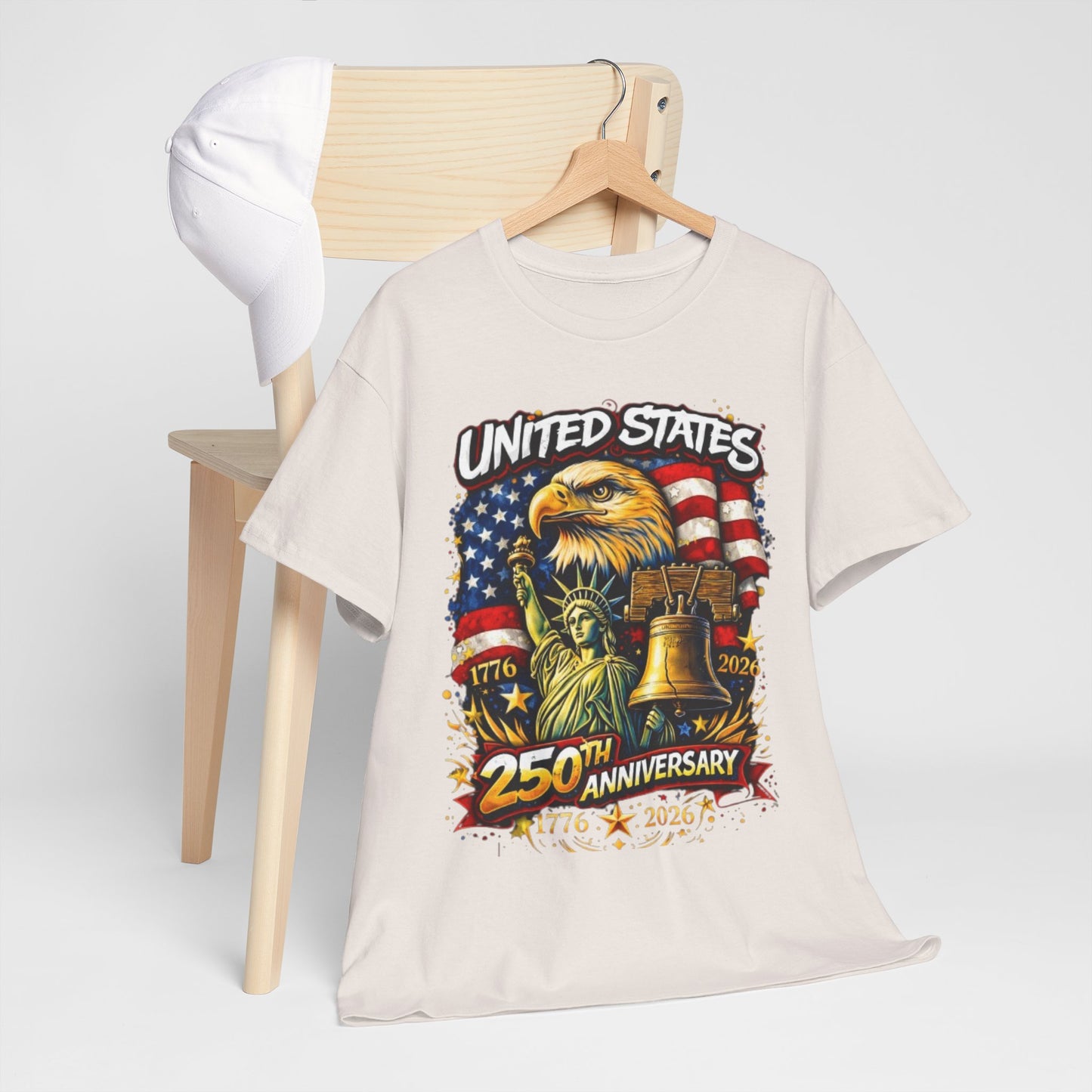 Lavender United States 250th Anniversary Streetwear T-Shirt – Patriotic Urban Graphic Tee