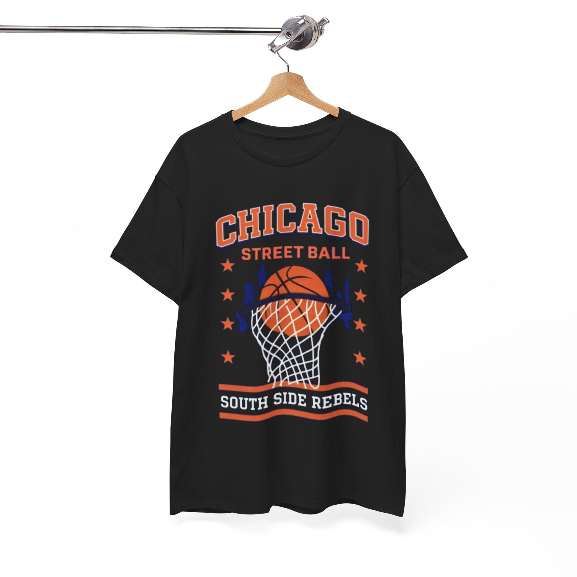 White Smoke Chicago Street Ball South Side Rebels T-Shirt – Urban Basketball Streetwear Tee