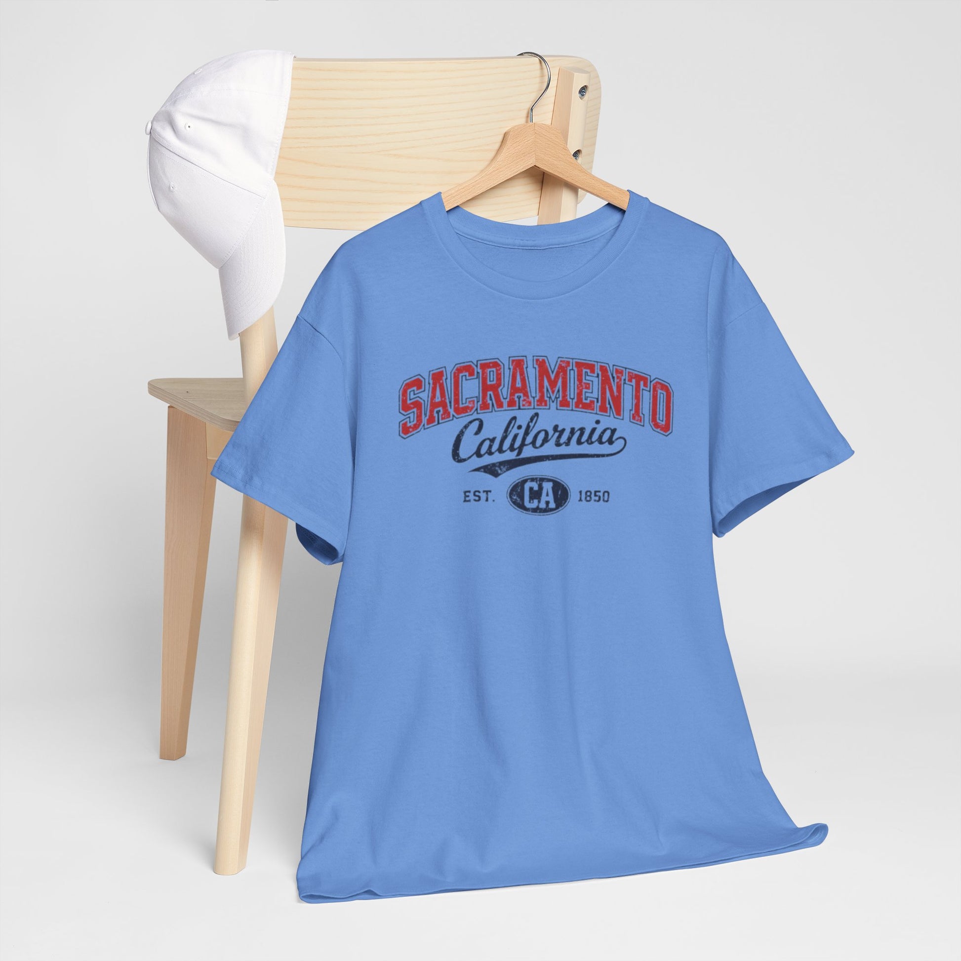 Lavender Sacramento California Vintage Tee — Retro City College Shirt
