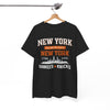 White Smoke New York City Skyline Tee — Yankees & Knicks Vintage Sports Shirt