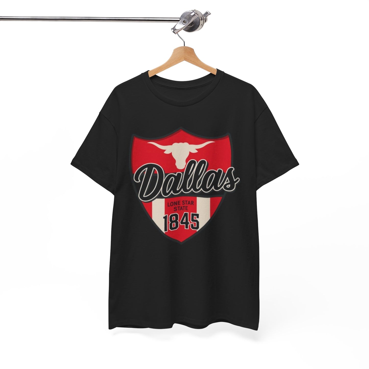 Dallas Lone Star Shield T‑Shirt – Vintage 1845 Texas Longhorn Tee
