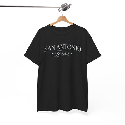 White Smoke San Antonio Texas Vintage Script Tee — City  T-Shirt