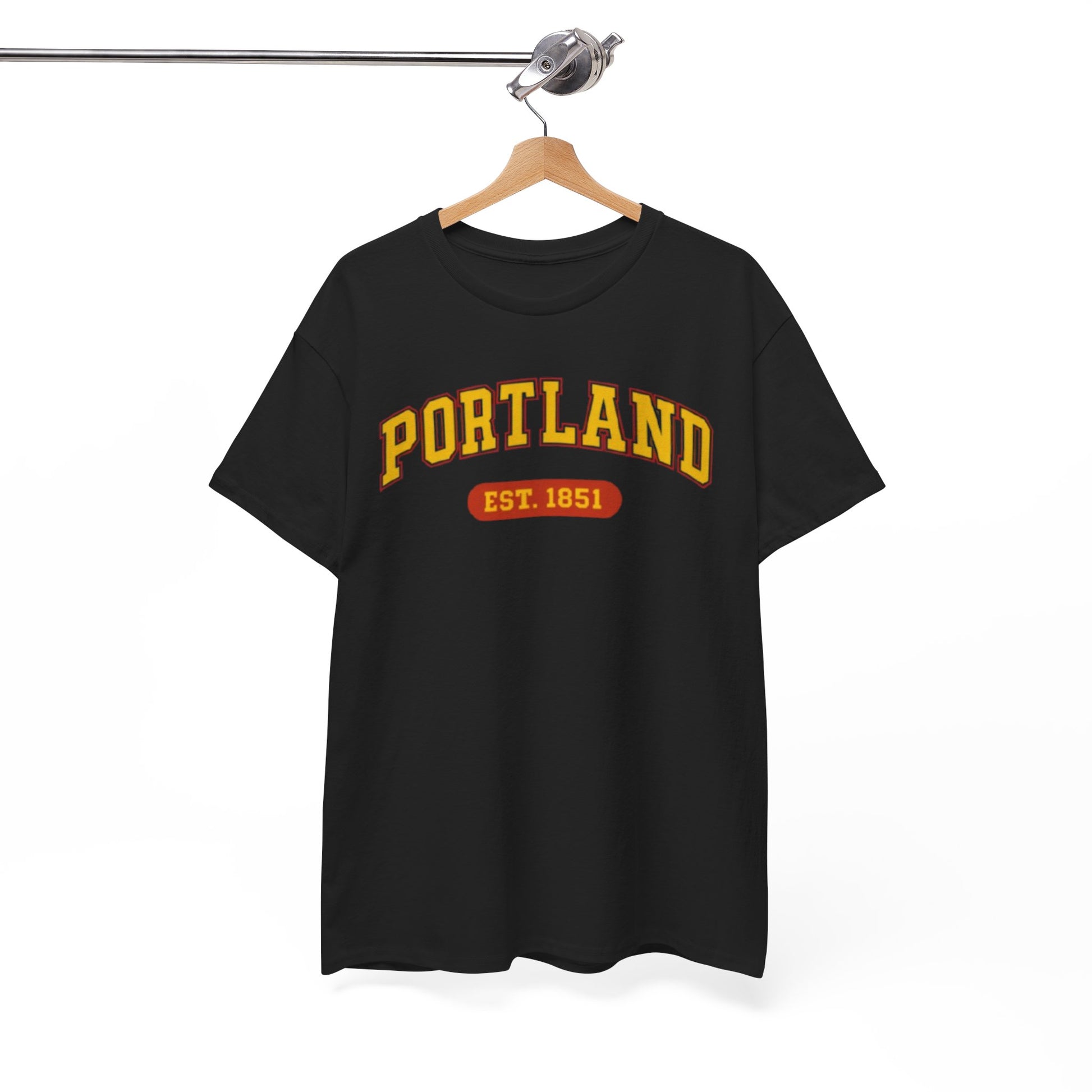 White Smoke Portland Vintage College Tee — "PORTLAND EST. 1851" Graphic T-Shirt