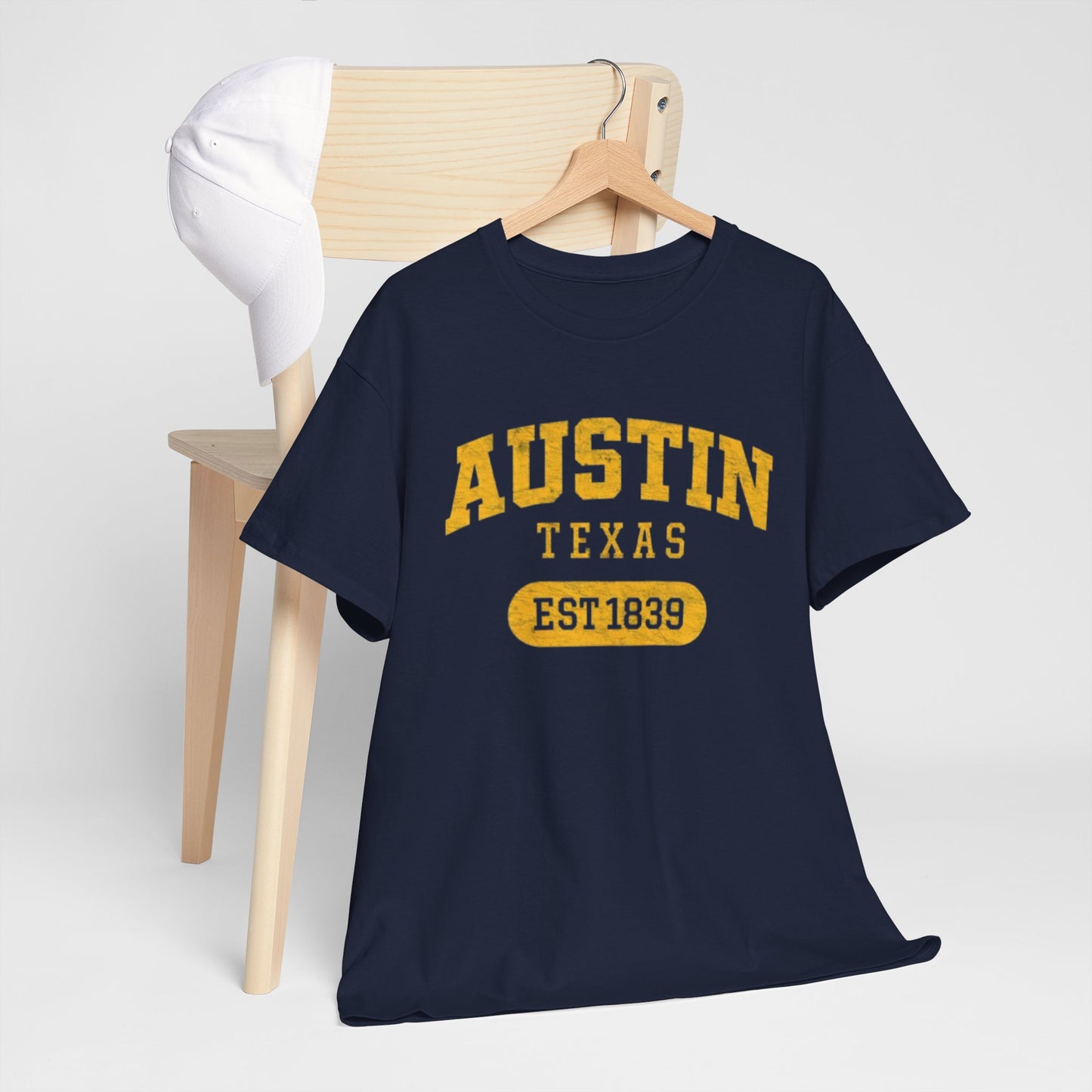 Dark Slate Gray Austin Texas EST 1839 Graphic T-Shirt – Vintage College Style City Tee