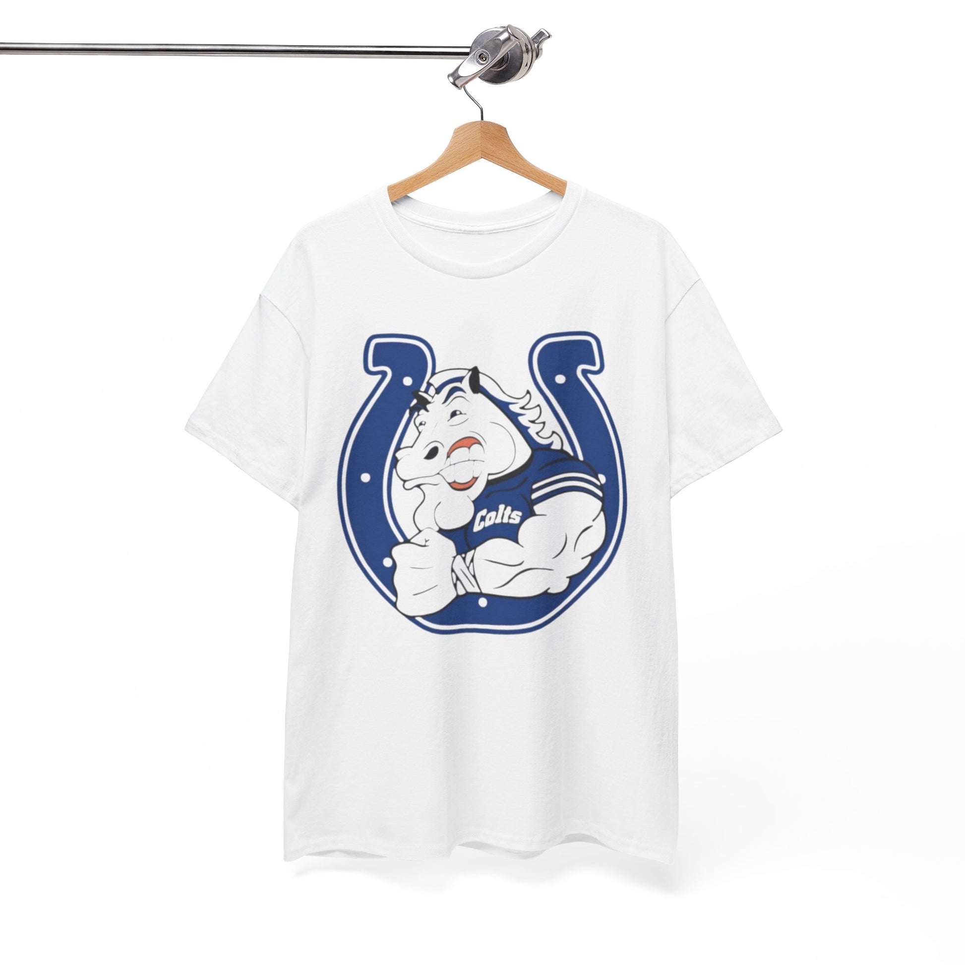 Indianapolis Colts Horse Mascot Horseshoe T-Shirt – game day outfit, sportswear style, image 1.0