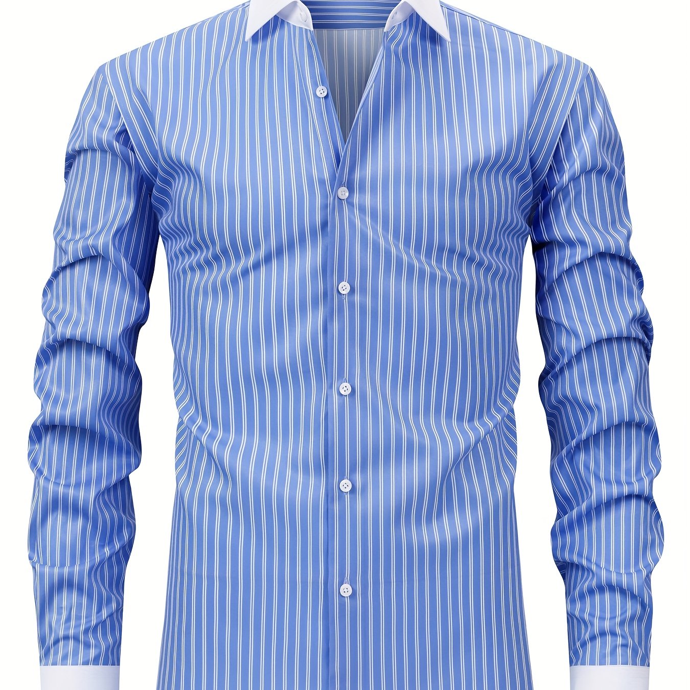 Men'S Osha Collar Color-Blocked Long-Sleeve Shirt, New 2025 Digital Print Striped Business Casual Fashion, Finely Tailored Regular Fit, Breathable And Comfortable Fabric, Trendy And Unique, Perfect As a Holiday Gift for Men'S
