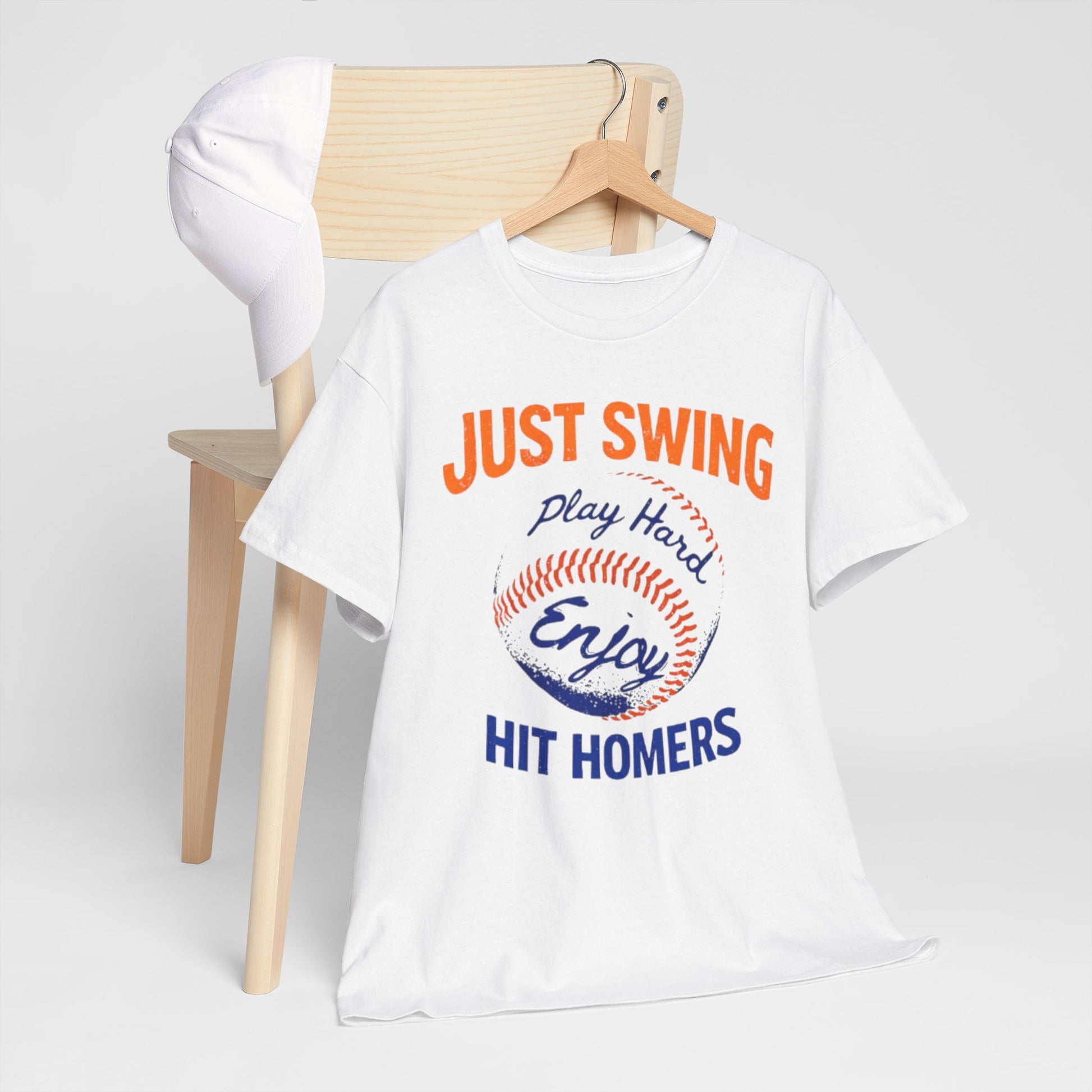 Lavender New York Baseball T-Shirt — "Just Swing, Play Hard, Enjoy, Hit Homers" Graphic Tee